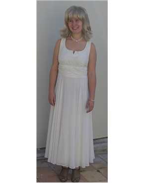 vintage 1980s cream chiffon view 2